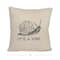 Hello Honey® Natural & Gray Snail "It's a Vibe" Embroidered Linen Blend Pillow